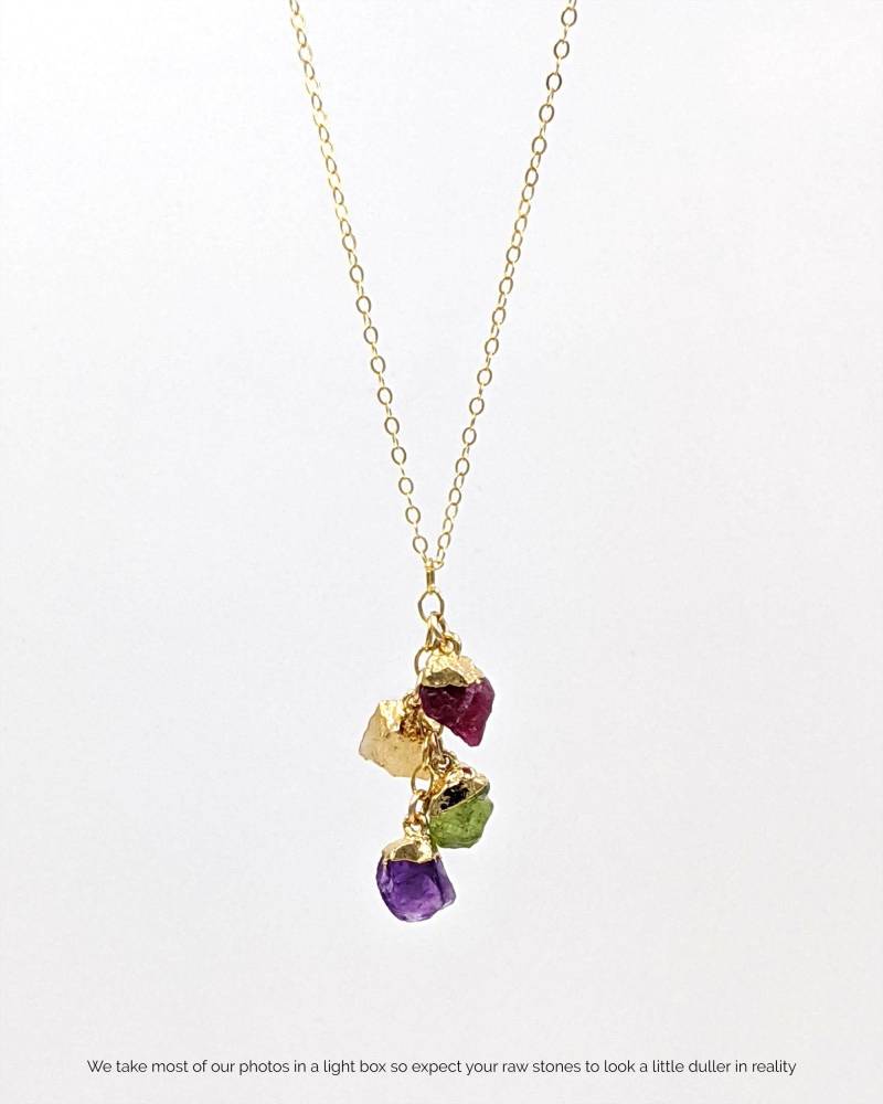 stammbaum Halskette Kinder Geburtsstein Mama Rohedelstein Cluster Muttertagsgeschenk Von Ehemann Oma 3 8 von StudioVy