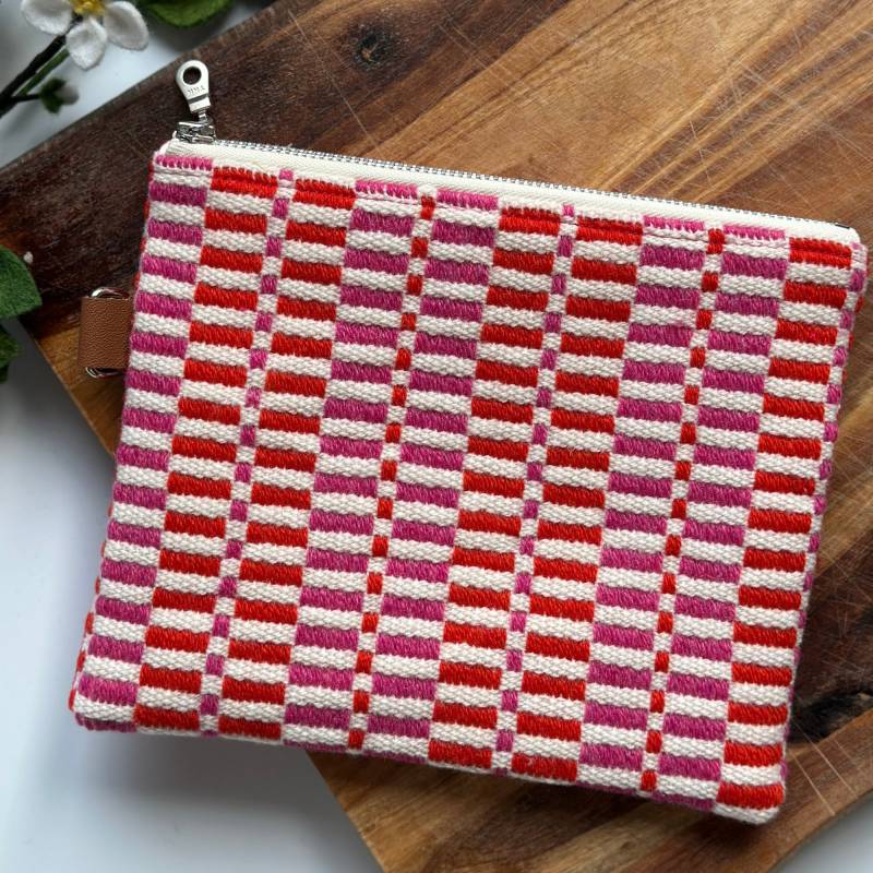 Handgewebte Tasche Aus Merino Lammwolle Orange & Pink Reisetasche von StudioWolle