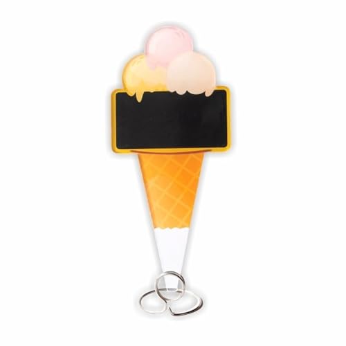 Studiocen Eiscreme Preisschilder 10 Stück - Wiederverwendbare Buffet Schilder in Eiswaffel-Form mit beschreibbarer Mini Tafel - Kleine Tafeln zum Beschriften für Eisdiele und Catering von Studiocen