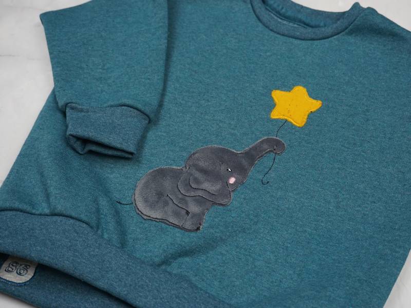 Oversized Pullover Mit Gesticktem Elefant Für Babys Und Kleinkinder von StuermischGenaeht