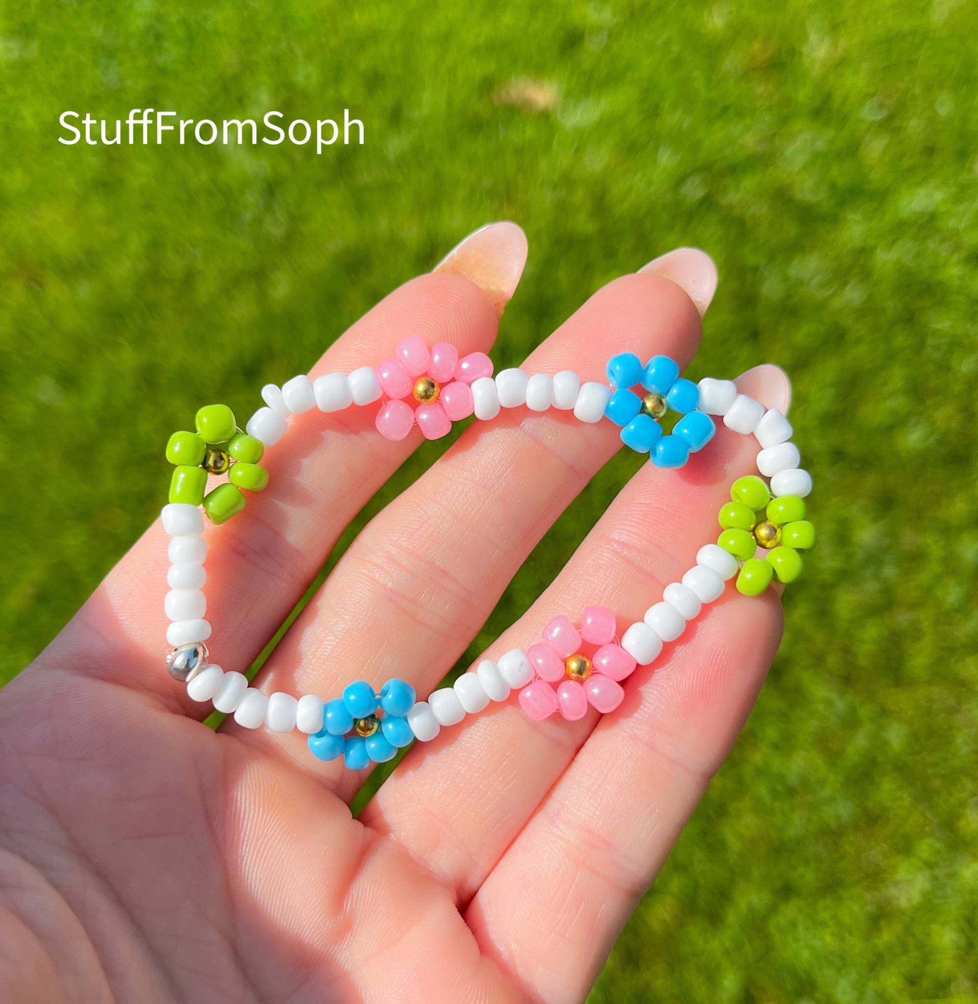 Daisy Armband | Blumenperlen Perlenarmband Bead Saatperlen Blumen Daisy Armband | Blumenperlen Perlenarmband Bead Saatperlen Blumen von StuffFromSoph