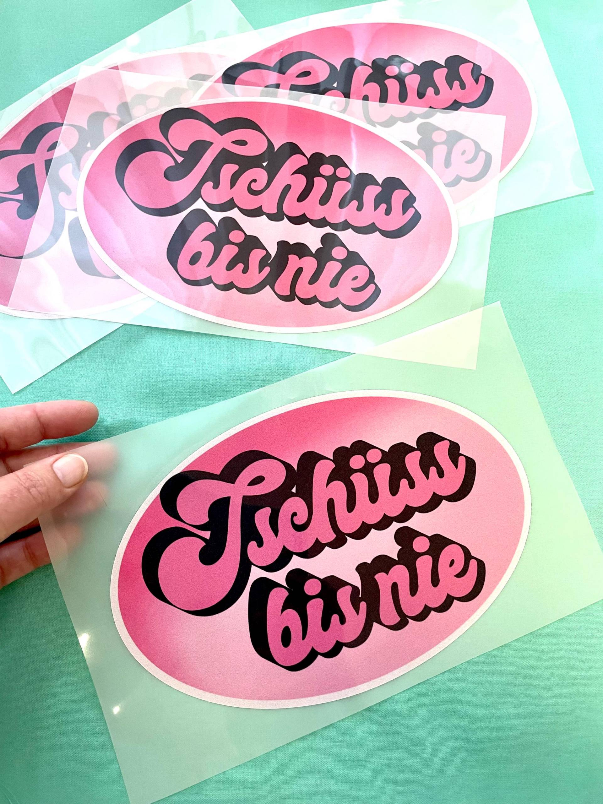 Bügelbild Einzeln Tschüss Bis Nie Pink Bügelbild Einzeln Tschüss Bis Nie Pink von StuffandButtonBags