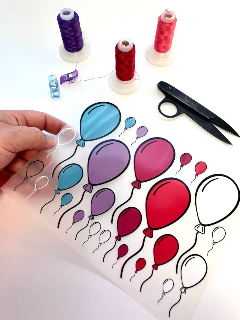 Bügelbilder Bogen Mit Verschiedenen Ballons Bügelbilder Bogen Mit Verschiedenen Ballons von StuffandButtonBags