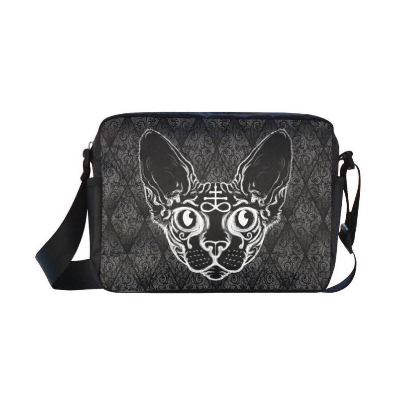 Schwarze Katze Umhängetasche Aus Nylon Schwarze Katze Umhängetasche Aus Nylon von StuffoftheDead