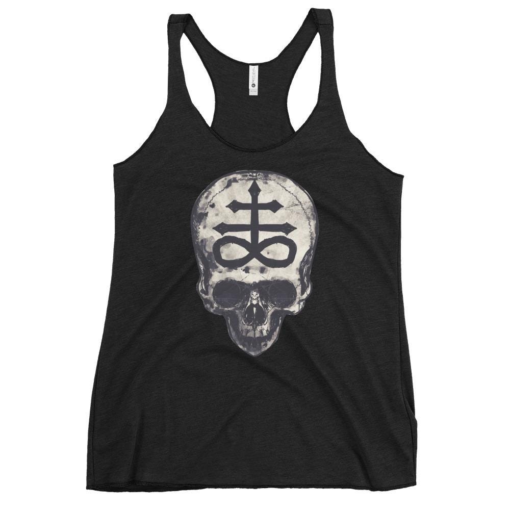 Totenkopf Mit Leviathan Cross Damen Racerback Tank Totenkopf Mit Leviathan Cross Damen Racerback Tank von StuffoftheDead