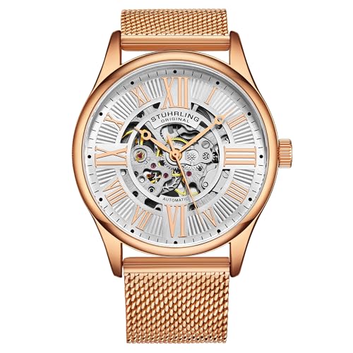 Stuhrling Original Herren-Automatikuhr mit Selbstaufzug und Edelstahl-Mesh-Armband von Stuhrling