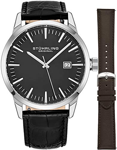 Stuhrling Original Herren Uhr Analog Quarz mit Leder Armband 555AZ.02 von Stuhrling