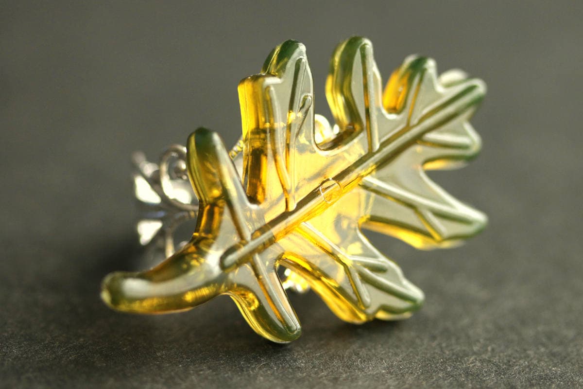 Grüner Eichenblatt Ring. Herbst Blatt Blätter Filigrane Verstellbarer Goldring, Silberring, Bronzering Oder Kupferring von StumblingOnSainthood