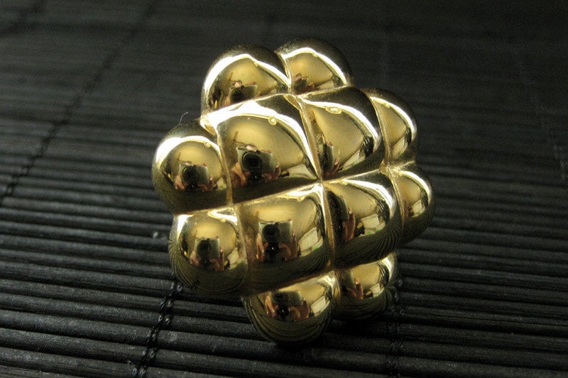 Kissen Ring. Vergoldeter Cocktail-Ring. Großer Gold Kleeblatt Verstellbarer Gebiss Handgemachte Handmade Schmuck von StumblingOnSainthood