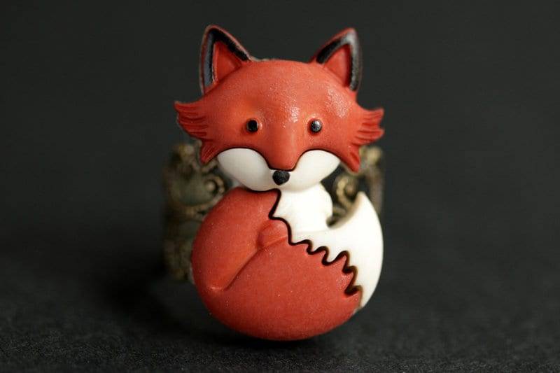 Kleiner Roter Fuchs Ring. Verstellbar Loaf Verstellbarer Handgemachte Knopfring. Bronze-Ring von StumblingOnSainthood