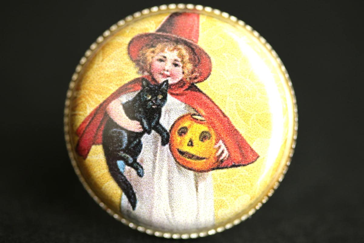 Kleines Mädchen Hexe Ring. Halloween-Ring. Unikate Schmuck Von Merrilldesign. Verstellbarer Silber Halloween Schmuck. Handgemachte von StumblingOnSainthood