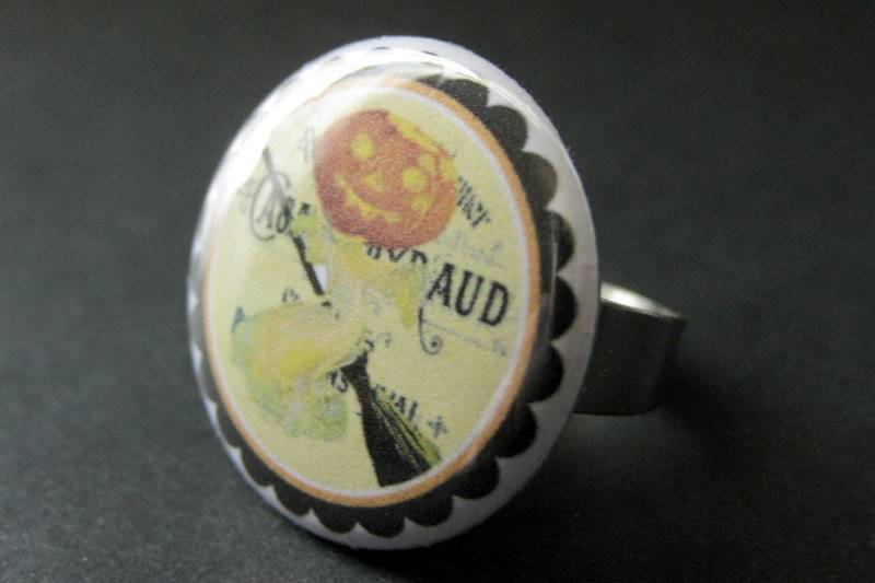 Kürbis-Mann-Ring. Halloween Schmuck. Süßer Kürbis Ring. Verstellbarer Ring in Silber. Jackolantern Halloween-Ring. Handmade von StumblingOnSainthood