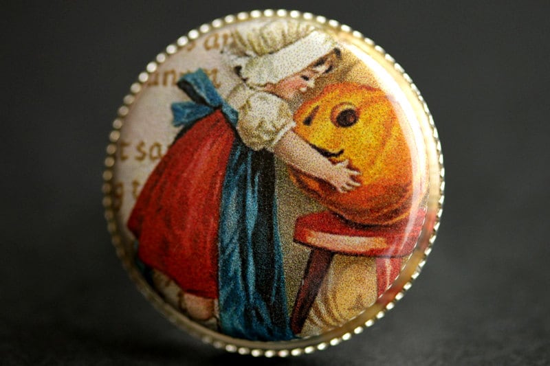 Pilger Ring. Halloween Schmuck. Jackolantern Herbst Verstellbarer Silber Ring. Halloween-Ring. Handmade von StumblingOnSainthood