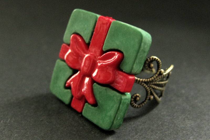 Weihnachtsgeschenk Ring Weihnachts-Ring. Urlaub Ring. Bronze Filigrane Verstellbaren Handmade Schmuck von StumblingOnSainthood