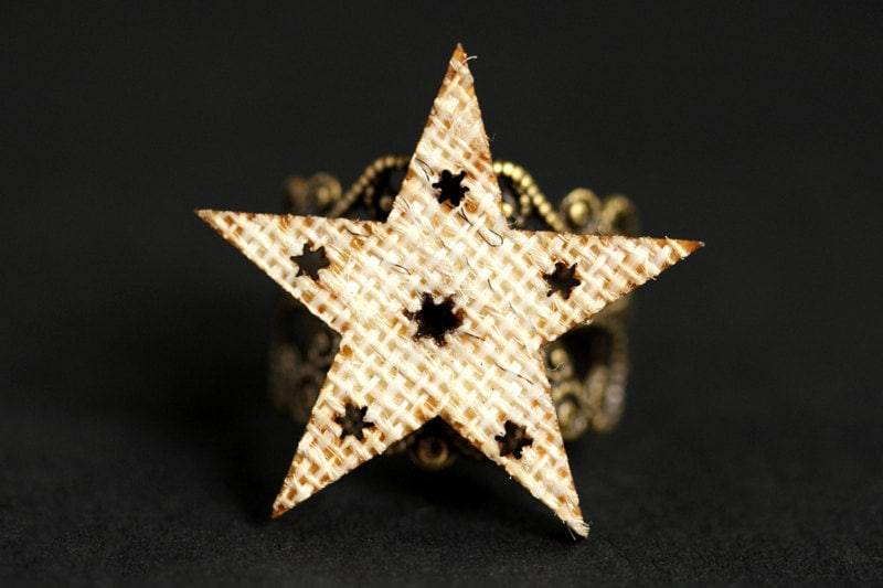 stern Ring. Rustikaler Weihnachtsstern Urlaub Ring Weihnachtsschmuck. Bronze Verstellbaren Schmuck. Weihnachts-Ring von StumblingOnSainthood