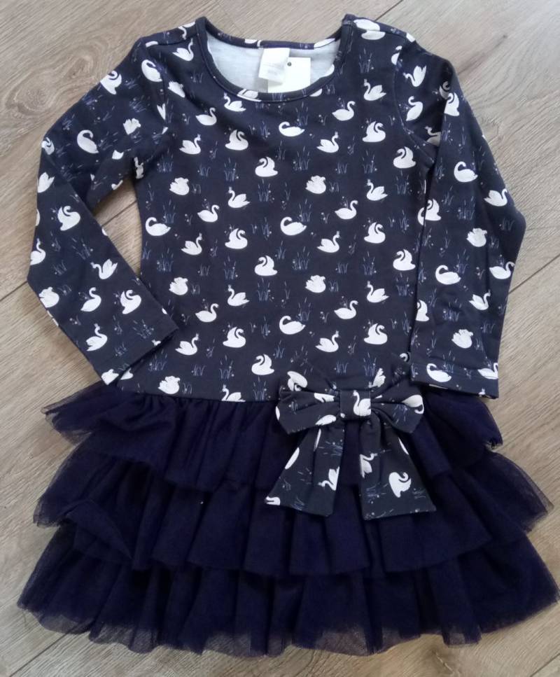 Stummer Kleid Schwan mit Arm und Tüllrock navy von Stummer