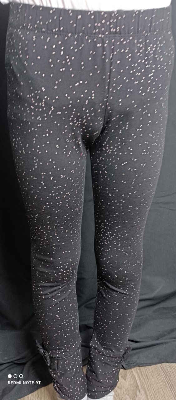 Stummer Leggings schwarz mit Schleife und silbernen Punkten von Stummer