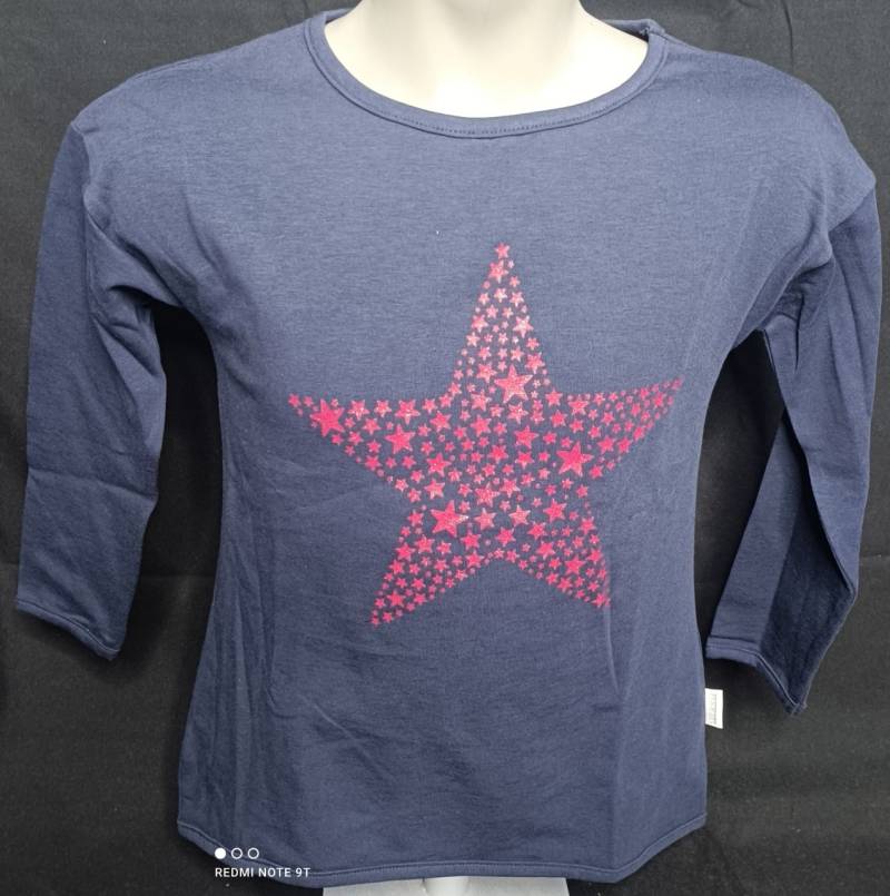 Stummer Longsleeve Shirt dunkelblau mit Stern von Stummer