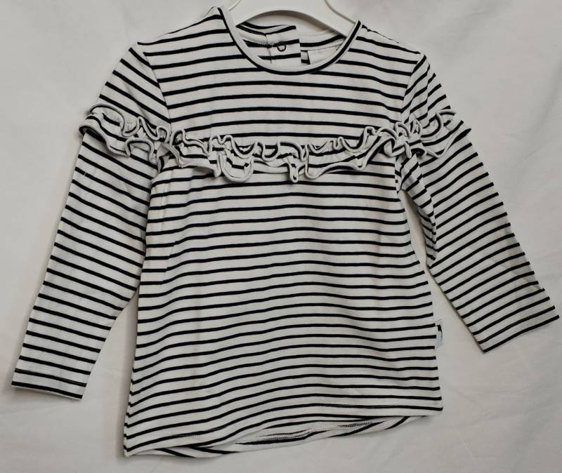 Stummer Longsleeve weiß blau Mädchen Rüschen von Stummer