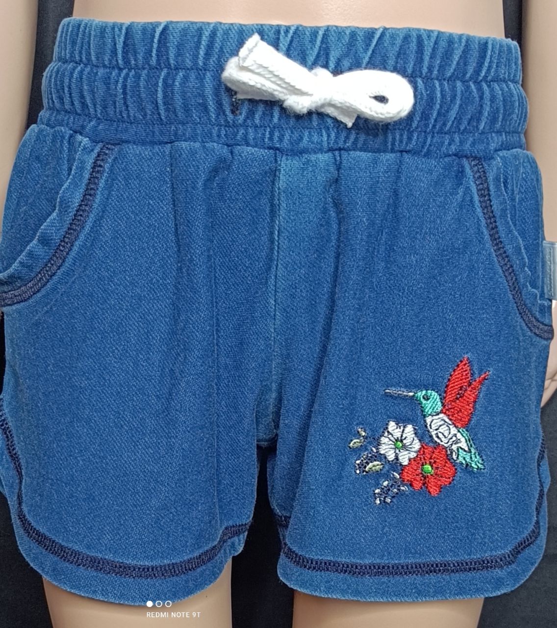 Stummer Shorts Mächen jeansblau und weich von Stummer