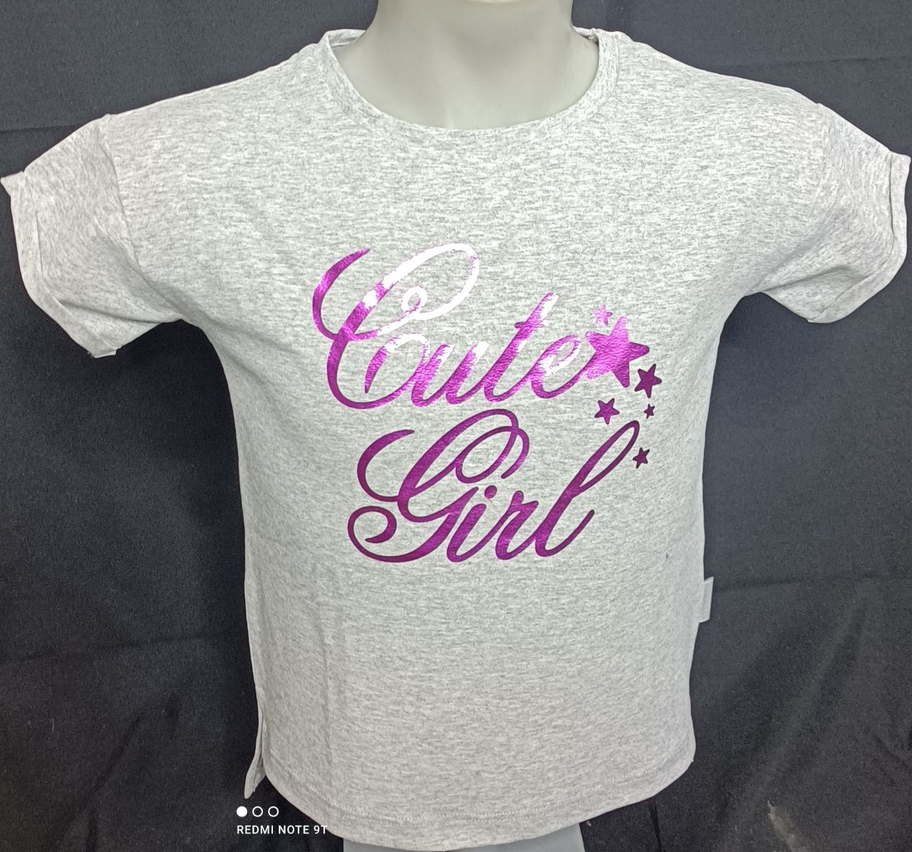 Stummer T-Shirt Mädchen grau melange mit Aufdruck von Stummer