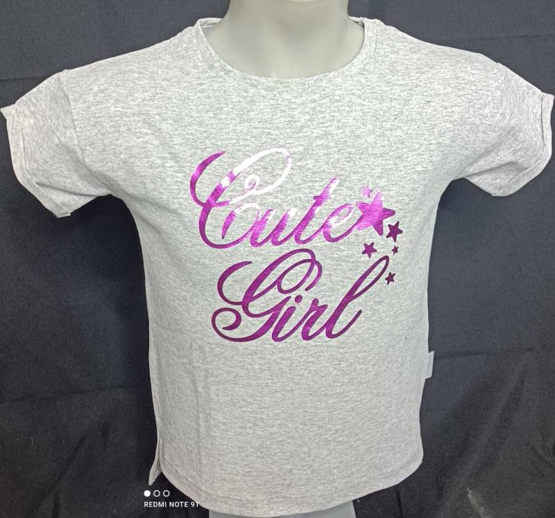 Stummer T-Shirt Mädchen grau melange mit Aufdruck von Stummer