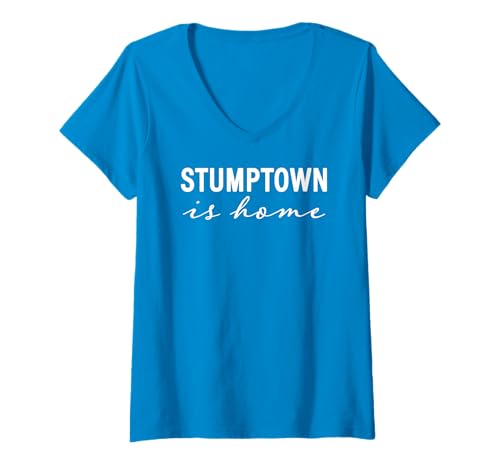 Damen STUMPTOWN IST ZU Hause T-Shirt mit V-Ausschnitt von Stumptown Is Home Portland OR Dual Typeface Shop