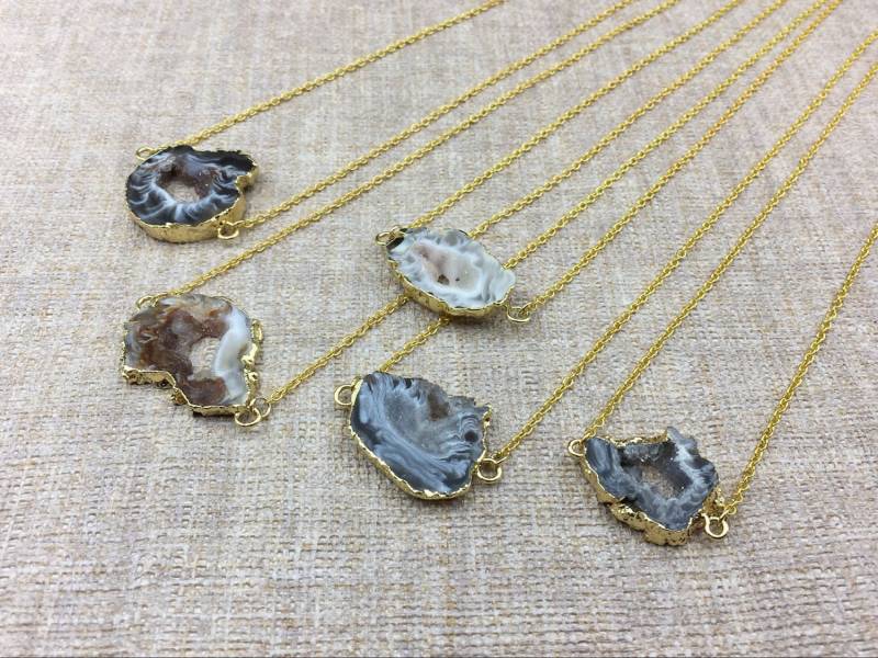 Achat Geode Halskette Druzy Scheibe Schmuck Boho Anhänger Geschenk Für Ihre Jn D-03 Achat Geode Halskette Druzy Scheibe Schmuck Boho Anhänger Geschenk Für Ihre Jn D-03 von StunningGem