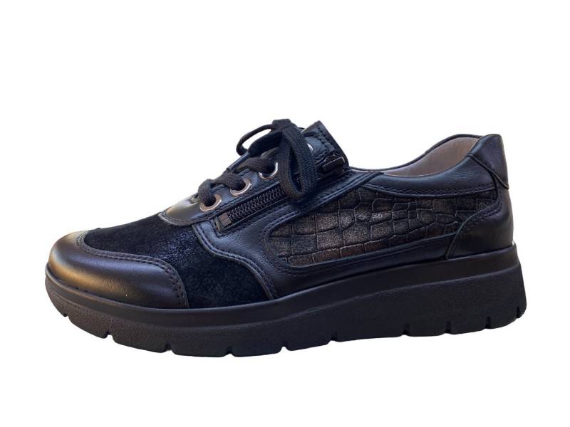 Stuppy Stuppy Damen Schnürschuh mit Reißverschluss und Stretch 7020-378-590 schwarz Kletterschuh von Stuppy