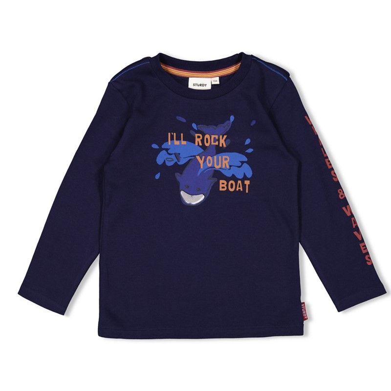 Longsleeve Junge Waves and whales navy Winter Sturdy von Sturdy