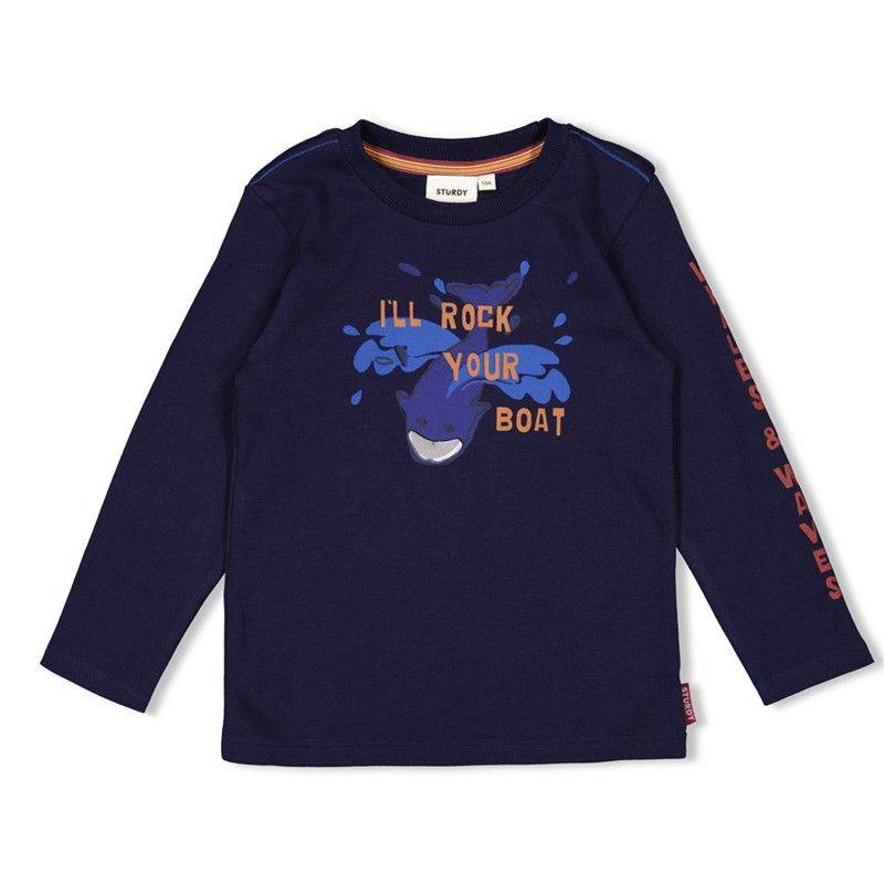 Longsleeve Junge Waves and whales navy Winter Sturdy von Sturdy