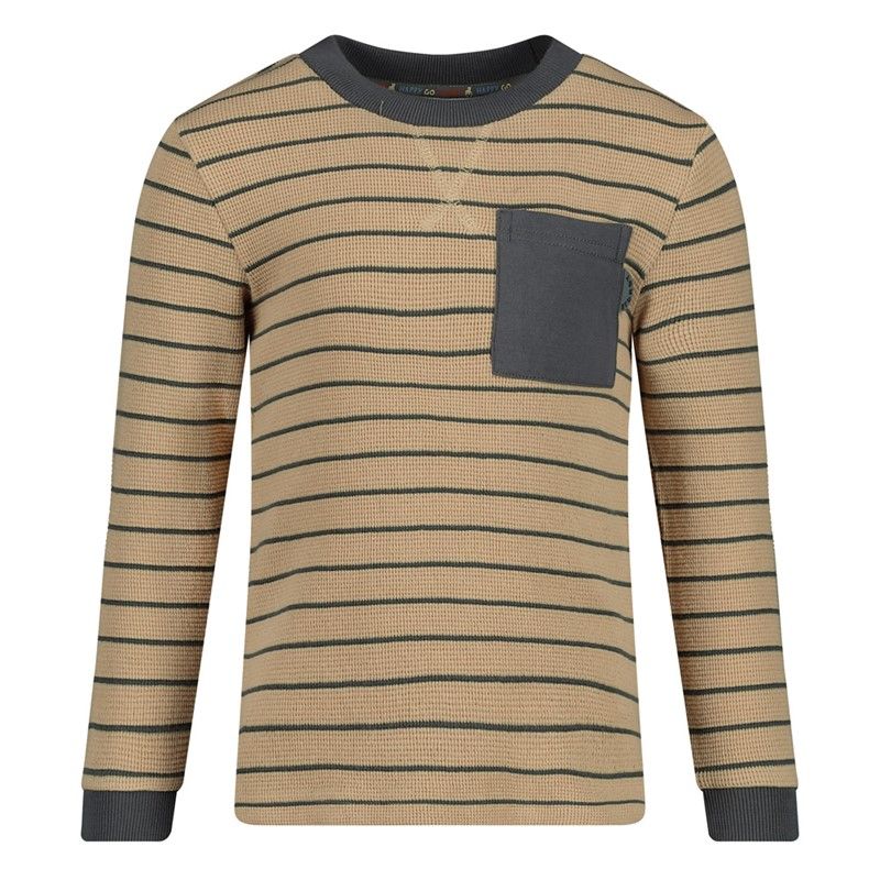 Longsleeve Ringel Waffelstruktur Junge Couch Club sand von Sturdy