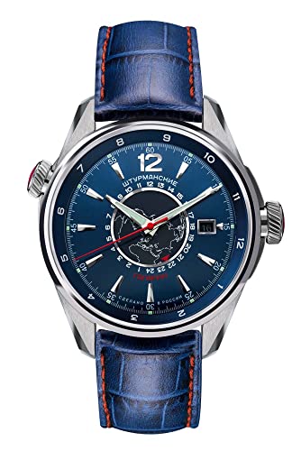 Sturmanskie Gagarin Sport Herren Uhr analog Automatik mit Leder Armband 2432/4571789 von Sturmanskie