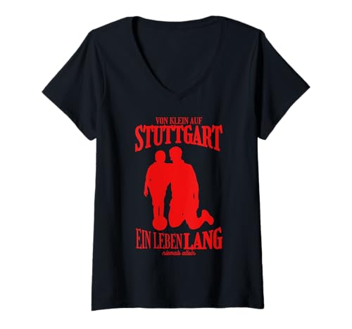 Damen Stuttgart Fan Fußball T-Shirt mit V-Ausschnitt Damen Stuttgart Fan Fußball T-Shirt mit V-Ausschnitt von Stuttgarter Fans Spruch