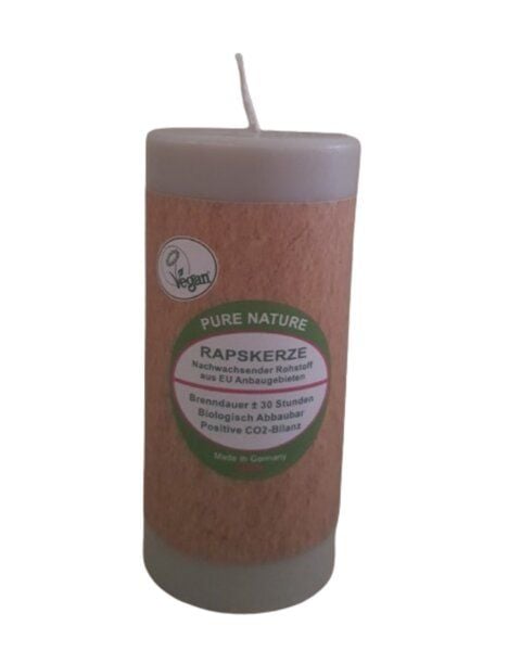 Stuwa Vegane Kerze aus Rapswachs 80 mm, Ø 50 mm - 5 versch. Farben von Stuwa