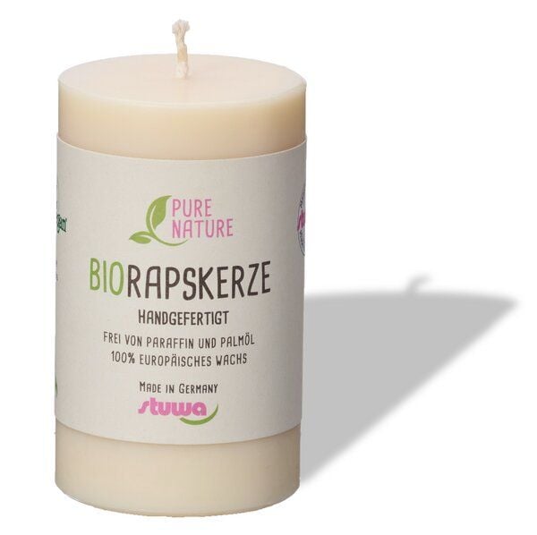 Stuwa Vegane Kerze aus Rapswachs 80 mm, Ø 50 mm - 5 versch. Farben von Stuwa
