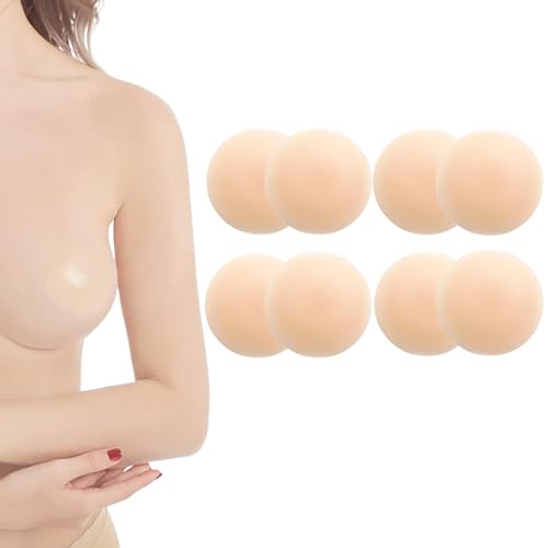 Stycizom Silikon Nipplepads,Nipple Cover für Damen,Wiederverwendbares Nipple Pads,Ultradünne Selbstkleb Unsichtbar Atmungsaktiv,Silikon Nipplepads Nipple Kleber für Abendkleider[8 cm] von Stycizom