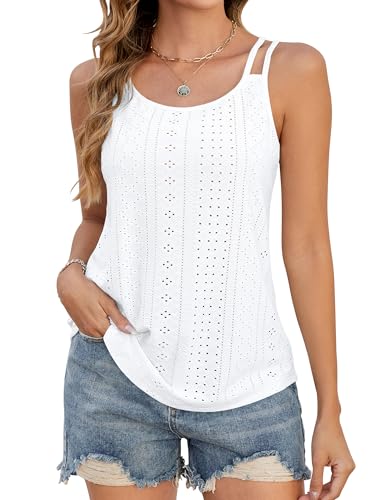 StylSense Tank Top Damen Tshirt Sommer Tanktops Frauen Ärmellos Shirts Oberteile Elegant Spaghetti Cami Bluse Locker von StylSense