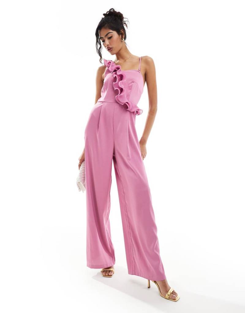 Style Cheat - Jumpsuit in Lila mit Rüschendetail von Style Cheat