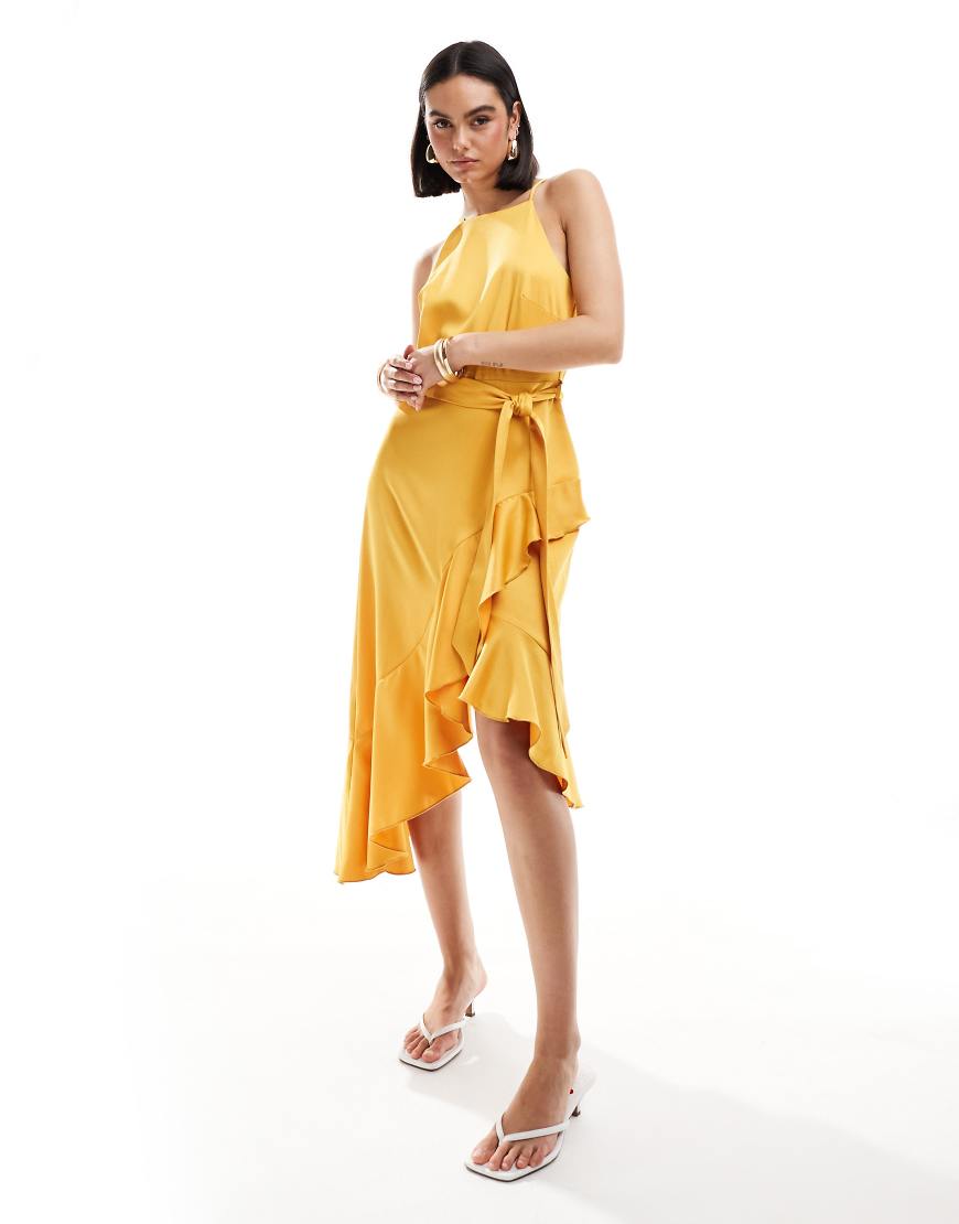 Style Cheat - Neckholder-Midikleid in Ringelblumengelb mit Rüschen Style Cheat - Neckholder-Midikleid in Ringelblumengelb mit Rüschen von Style Cheat