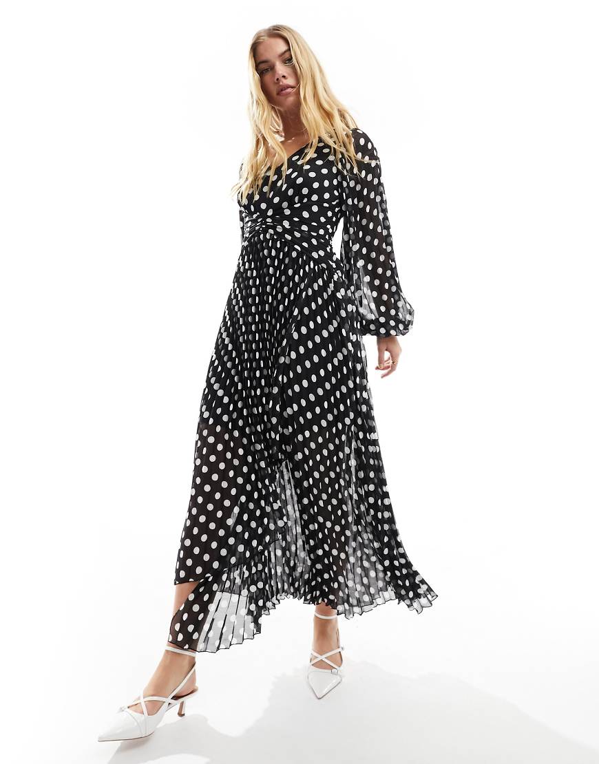 Style Cheat - Wadenlanges Kleid mit Punktemuster-Bunt von Style Cheat