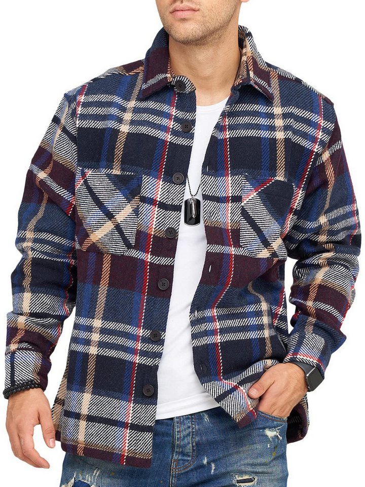 Style-Division Flanellhemd - Overshirt Sweatjacke für Herren Dickes Langarmhemd als Übergangsjacke von Style-Division