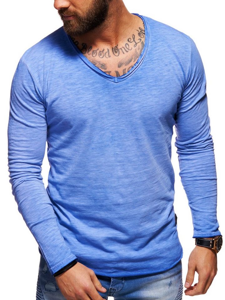 Style-Division Longsleeve SDJOLIET Basic V-Neck im Oversize-Look von Style-Division