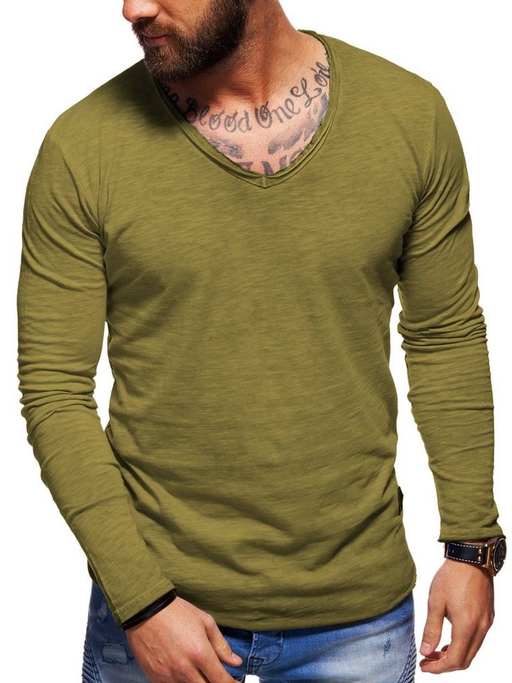 Style-Division Longsleeve SDJOLIET Basic V-Neck im Oversize-Look von Style-Division