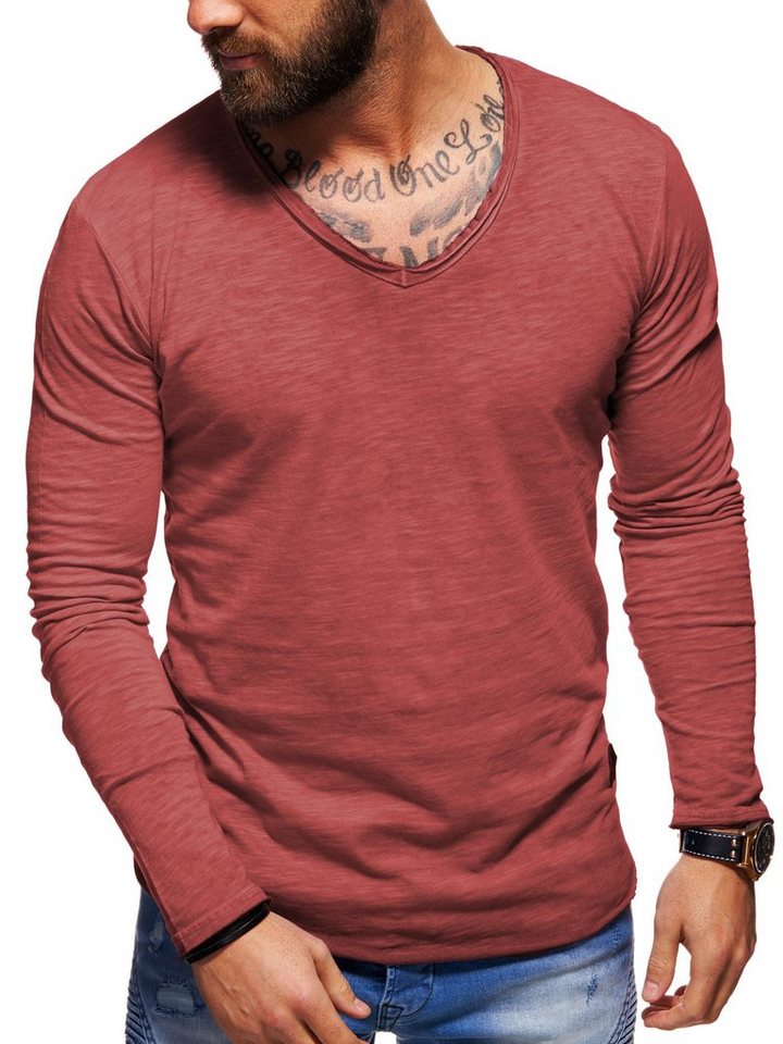 Style-Division Longsleeve SDJOLIET Basic V-Neck im Oversize-Look von Style-Division