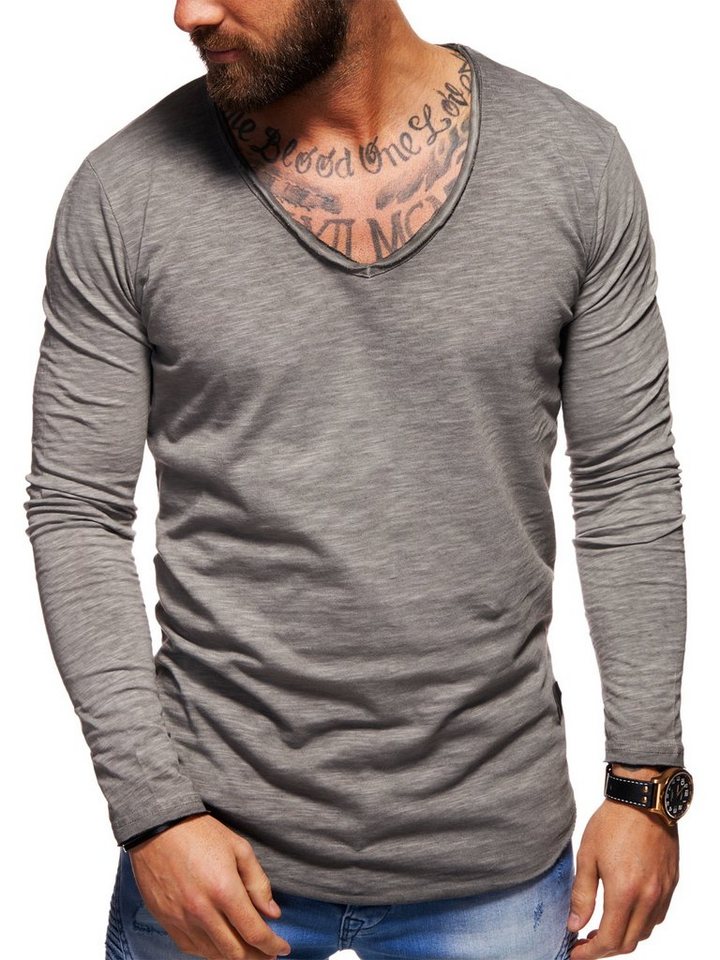 Style-Division Longsleeve SDJOLIET Basic V-Neck im Oversize-Look von Style-Division