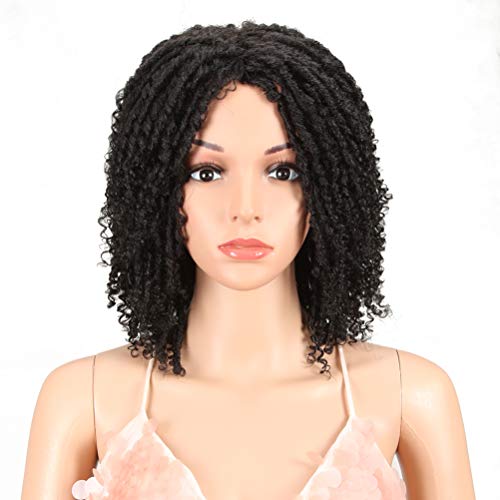 Style Icon Afro Perücke Braids Perücken Dreadlocks Perücke Kunsthaar Twist Wig 17cm Lange Haar Keine Lace Front Damen Perücke Synthetische Faser (1B) von Style Icon
