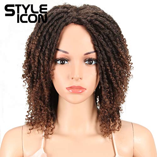 Style Icon Afro Perücke Braids Perücken Dreadlocks Perücke Kunsthaar Twist Wig 17cm Lange Haar Keine Lace Front Damen Perücke Synthetische Faser (TT1B/30) von Style Icon