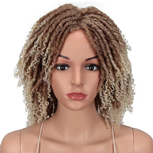Style Icon Afro Perücke Braids Perücken Dreadlocks Perücke Kunsthaar Twist Wig 17cm Lange Haar Keine Lace Front Damen Perücke Synthetische Faser (T27/613) von Style Icon