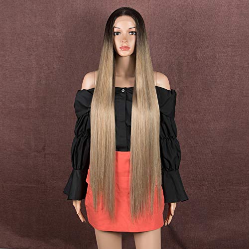 Style Icon Lace Front Perücken Wigs 94 cm Super Lange Spitze Front Seidig Gerade Haare Perücken Für Frauen Weichen Haarersatz Synthetische Perücken (TT6/23C) von Style Icon